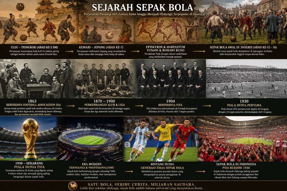Sejarah Sepak Bola: Perjalanan Panjang dari Permainan Kuno hingga Jadi Olahraga Dunia